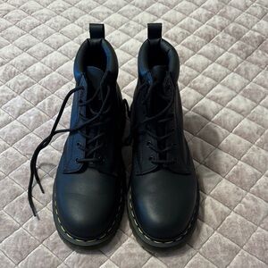 Dr. Martens Black Boots with Yellow Stitching
